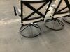 4 Outdoor Patio Swivel Chairs & Table - Table Missing 2 Legs - 3