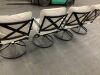 4 Outdoor Patio Swivel Chairs & Table - Table Missing 2 Legs - 4