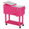 Winado 80 qt. Pink Patio Cooler Cart