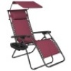 Folding Zero Gravity Recliner Patio Lounge Chair w/ Canopy, Side Tray&nbsp;