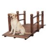VINGLI 5-ft Wood Garden Bridge with Safety Rails Carbonized Finished