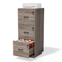 VINGLI 15.3W x 38.6H 3-Drawer Vertical File Cabinet with Lock