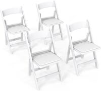 FCH Plastic Folding Chair with Padded Seat, 4 Pack