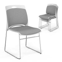 VINGLI 4Pack Stackable Ergonomic Chair with Metal Sled Base Plastic Padded Seat and Back, Capacity 350lbs