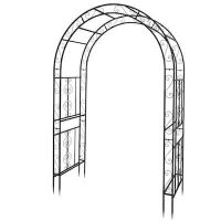 4.33-ft W x 6.98-ft H Arched Black Wrought Iron Garden Arbor