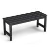 VINGLI 40in HDPE Bench Weatherproof with Wood Grain Texture and Stainless Steel Hardware 660lbs Capacity