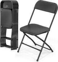 VINGLI 6 Pack Black Plastic Folding Chair