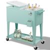 VINGLI 80 Quart Rolling Ice Chest with Shelf