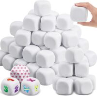 Lot of (3) 1.96 Inch White Blank EVA Foam Dice, 50pc