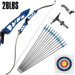 VEVOR Right Hand 28lbs Recurve Bow Set with 12 Arrows