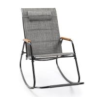 VINGLI 450lbs Portable Outdoor Rocker with Footrest Hard Armrests Pillow