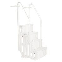 VINGLI 4 Steps Pool Ladder Heavy-Duty Safety Step for Above Ground Pools Stair Entry System with Handrails Beige