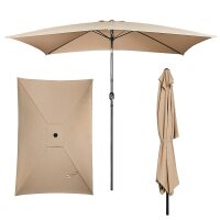 VINGLI 8.5FT Patio Umbrella with Push Button Tilt and Crank for Patio Deck Backyard Poolside Beige