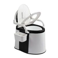 VINGLI Portable Toilet with 5 Gallon Bucket Back and Handrail
