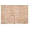 6ft Natural Wood 6 Panel Paulownia Pleated Room Divider