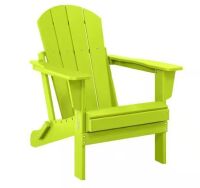 WESTIN OUTDOOR Laguna Fade Resistant Outdoor Patio HDPE Poly Plastic Classic Folding Adirondack Lawn Chair in Lime