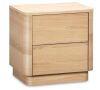 NADAAL STUDIOS Odette Oak 2-Drawer 20 in. W Tall Nightstand