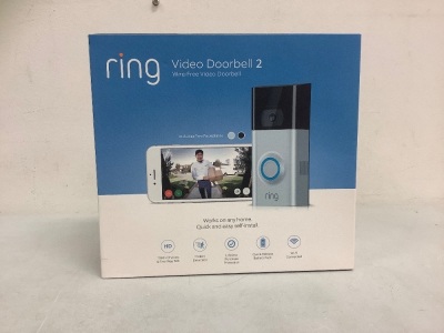 Ring Video Doorbell 2, Appears New/Sealed, Sold as is