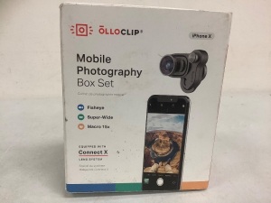 Olloclip Mobile Photography Box Set for iPhone X, E-Commerce Return, Sold as is