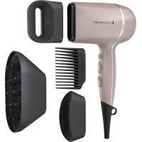 Remington Pro Wet2style Hair Dryer, Ionic & Ceramic Technology, 1875 Watts Ionic and Ceramic Drying Technology, Unique Attachments and Diffuser, stylish mauve color, 3 Heat and 2 Speed Settings