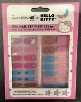 The Cr&egrave;me Shop x Hello Kitty Gel Nail Strip Kit 32pc with Nail File, Manicure Stick, Prep Pads, 6-Pack