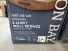Lot of (4) Hampton Bay Stockport 2-Light Wall Sconces, Matte Black Finish - 3