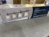 Hampton Bay Olgelthorpe 29.8 in. 4-Light Brushed Nickel Bathroom Vanity Light Fixture with Bell Shaped Frosted Glass Shades - 2