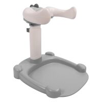 Baby Bath Support, Shower Standing Support with Adjustable Height and Armrest, Bath Stand with Anti-Skip and Shower Head Holder, Ideal Gift for Infants 6-36 Months