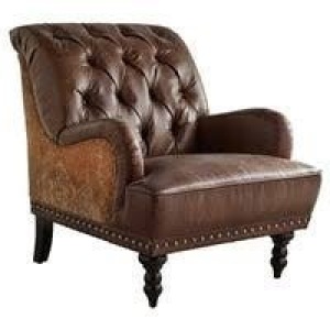 Pier1 Chas Collection Coffee Brown & Tapestry Armchair. NEW
