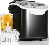 Countertop Ice Maker Machine 8 Bullet Ice in 6 Mins, 26.5lbs/24Hrs