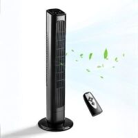 36 inch 3-Speed Portable Tower Fan in Black with Remote Control