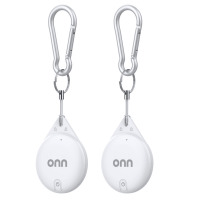 onn Item Locator, Compatible with iOS & Android, 2 Pack - White