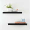 Mainstays Black Floating Shelves, 16.5 in, Set of 2