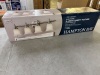 Hampton Bay Olgelthorpe 29.8 in. 4-Light Brushed Nickel Bathroom Vanity Light Fixture with Bell Shaped Frosted Glass Shades - 2