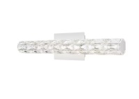 Home Decorators Collection Keighley 24 in. Integrated LED Chrome Bathroom Vanity Light Fixture with Crystal Shade