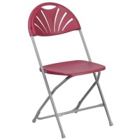 Flash Furniture Outdoor Burgundy Plastic Solid Standard Folding Chair. Appears New