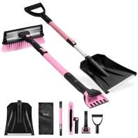 4 in 1 Snow Brush with Shovel, Ice Scraper & Squeegee w/Storage Bag