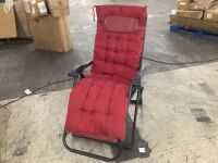 Zero Gravity Lounge Chair with Burgundy Cushion