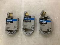 Lot of (3) Everbilt 4 ft. 30 Amp Dryer Cord 3-Prong