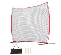 VEVOR Barricade Backstop Net, Portable Practice Equipment with Protection Screen, 12 ft. x 9 ft. Ball Sports Barrier Netting