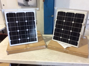 Lot of (2) 29W Mono Solar Panels with Stand