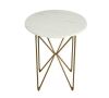 Home Decorators Collection Round Accent Table With Gold Finish Wire Base and Natural Marble Top - Crack in Top