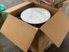 Home Decorators Collection Round Accent Table With Gold Finish Wire Base and Natural Marble Top - Crack in Top - 2