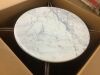 Home Decorators Collection Round Accent Table With Gold Finish Wire Base and Natural Marble Top - Crack in Top - 4