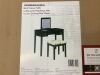 Linon Home Decor April 2-Piece Black Makeup Vanity with 2-Drawers and Flip-Top Mirror - 3