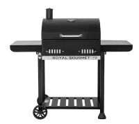 Royal Gourmet 24 in. Movable Charcoal Grill in Black, 2 Foldable Side Shelves, 2-Level Height-Adjustable Charcoal Pan