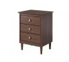 Jela-USA Walnut 3-Drawer 15 in. Nightstand - Spencer