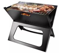 Portable Foldable Charcoal Grill in Black