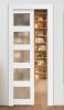 VEVOR Sliding Pocket Door, 30" x 80", 5-Lite Frosted Glass Single Sliding Door with Hardware Kit