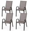 Stackable Textilene Patio Dining Chairs (Set of 4)